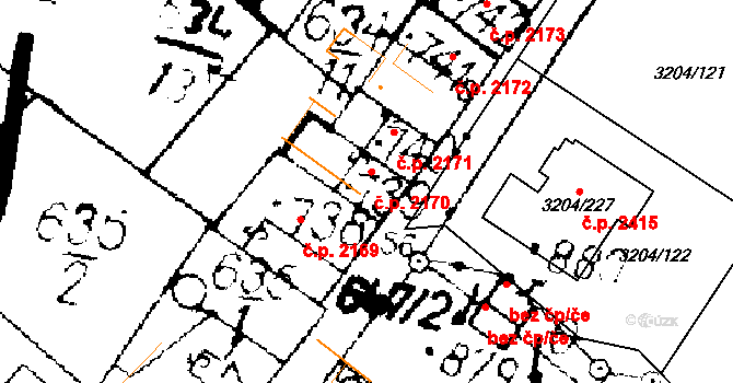 Podlusky 2170, Roudnice nad Labem na parcele st. 739 v KÚ Podlusky, Katastrální mapa