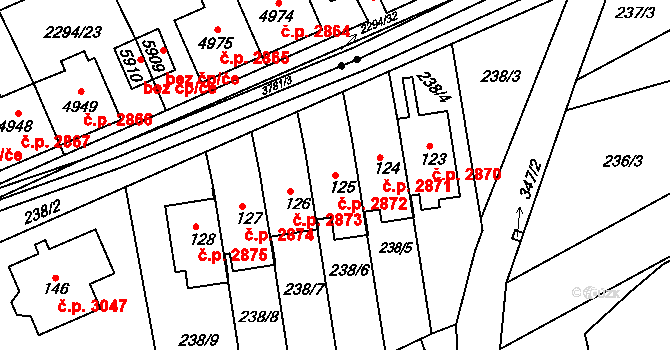 Dvůr Králové nad Labem 2872 na parcele st. 125 v KÚ Sylvárov, Katastrální mapa