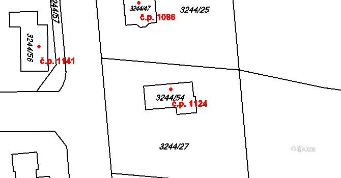 Stonava 1124 na parcele st. 3244/54 v KÚ Stonava, Katastrální mapa