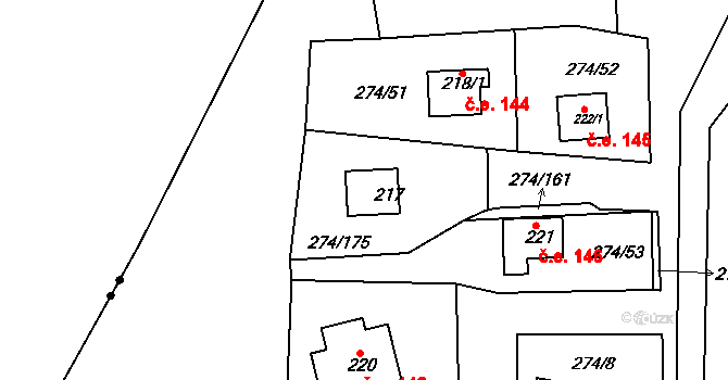 Skalka 147, Cheb, Katastrální mapa