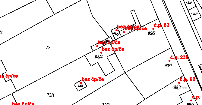 Kvasice 39051587 na parcele st. 93/4 v KÚ Kvasice, Katastrální mapa