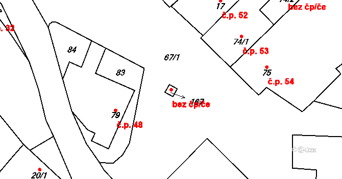 Znojmo 40960587 na parcele st. 167 v KÚ Mramotice, Katastrální mapa