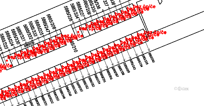 Chomutov 44055587 na parcele st. 5885/356 v KÚ Chomutov I, Katastrální mapa