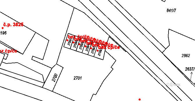 Jablonec nad Nisou 44223587 na parcele st. 2758/2 v KÚ Jablonec nad Nisou, Katastrální mapa