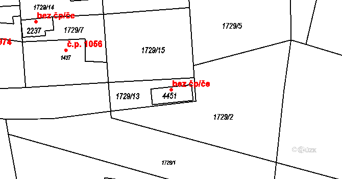 Rožnov pod Radhoštěm 48667587 na parcele st. 4451 v KÚ Rožnov pod Radhoštěm, Katastrální mapa