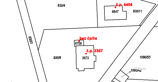 Zlín 48864587 na parcele st. 8708 v KÚ Zlín, Katastrální mapa