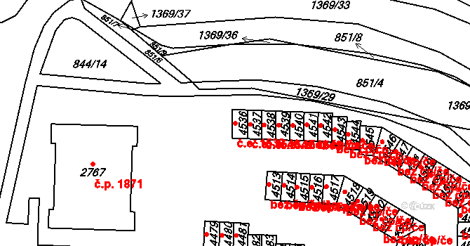 Blansko 1539 na parcele st. 4536 v KÚ Blansko, Katastrální mapa