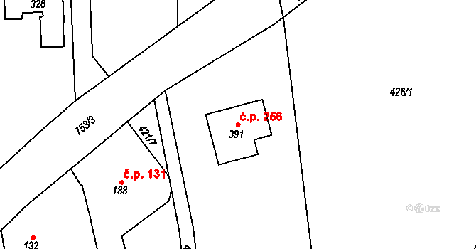 Mlékojedy 256, Neratovice na parcele st. 391 v KÚ Mlékojedy u Neratovic, Katastrální mapa