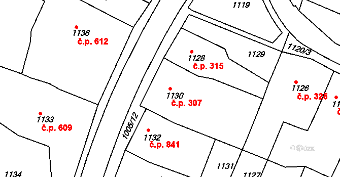 Česká Skalice 307 na parcele st. 1130 v KÚ Česká Skalice, Katastrální mapa
