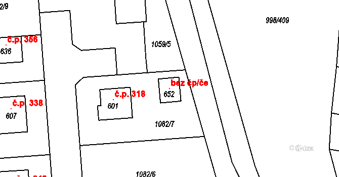 Ledce 99038587 na parcele st. 652 v KÚ Ledce u Plzně, Katastrální mapa