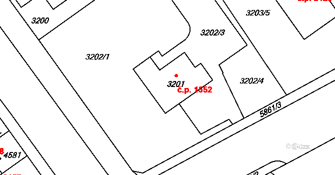 Jihlava 1552 na parcele st. 3201 v KÚ Jihlava, Katastrální mapa
