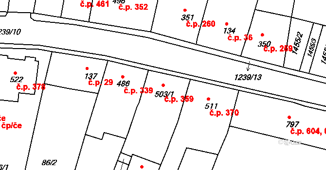 Benešov nad Ploučnicí 359 na parcele st. 503/1 v KÚ Benešov nad Ploučnicí, Katastrální mapa