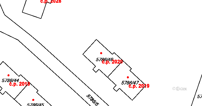 Česká Lípa 2020 na parcele st. 5786/46 v KÚ Česká Lípa, Katastrální mapa