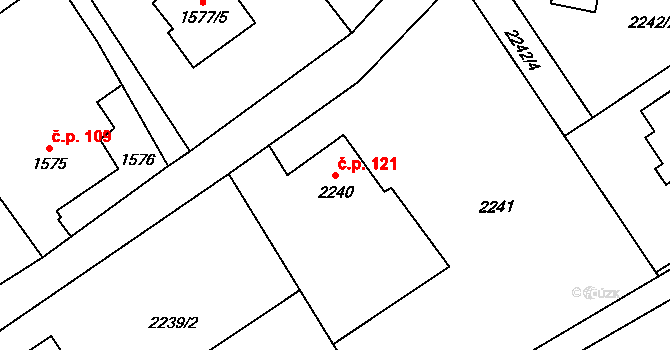 Šumbark 121, Havířov na parcele st. 2240 v KÚ Šumbark, Katastrální mapa