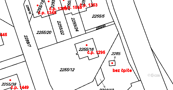 Kylešovice 1295, Opava na parcele st. 2255/16 v KÚ Kylešovice, Katastrální mapa