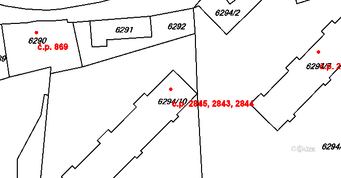 Varnsdorf 2843,2844,2845 na parcele st. 6294/10 v KÚ Varnsdorf, Katastrální mapa