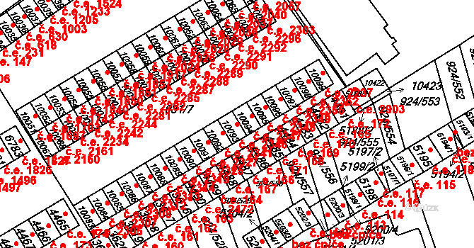 Hodonín 2346 na parcele st. 10093 v KÚ Hodonín, Katastrální mapa