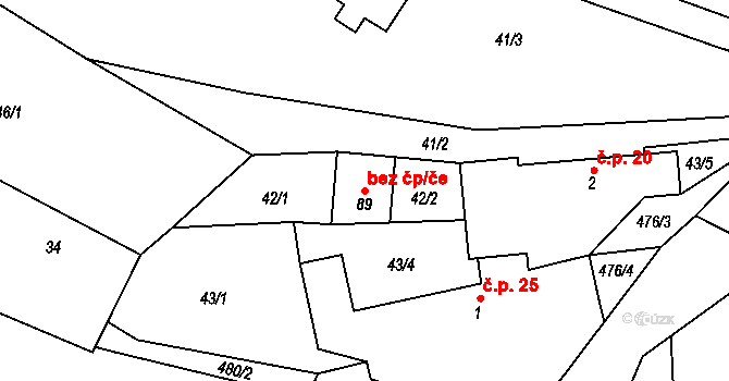 Protivín 39945588 na parcele st. 89 v KÚ Myšenec, Katastrální mapa