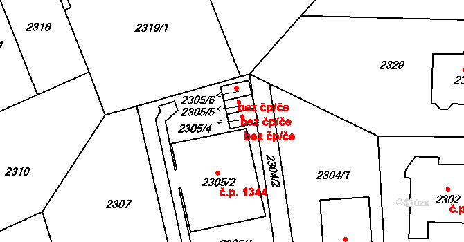 Praha 40389588 na parcele st. 2305/4 v KÚ Krč, Katastrální mapa
