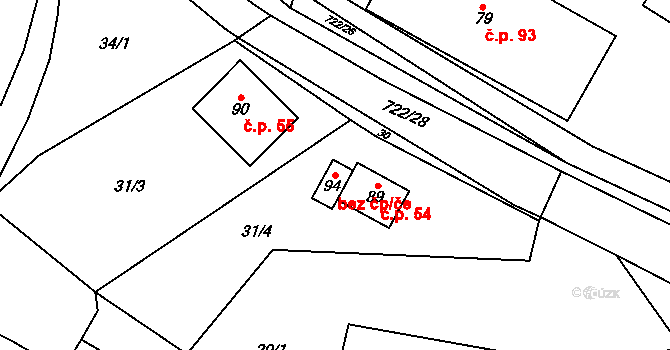 Kunice 41263588 na parcele st. 94 v KÚ Kunice, Katastrální mapa
