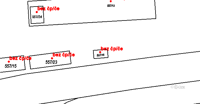 Holešov 41477588 na parcele st. 557/16 v KÚ Všetuly, Katastrální mapa