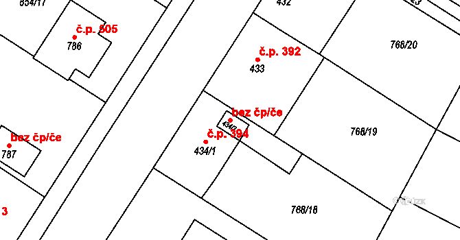 Řevničov 44434588 na parcele st. 434/2 v KÚ Řevničov, Katastrální mapa