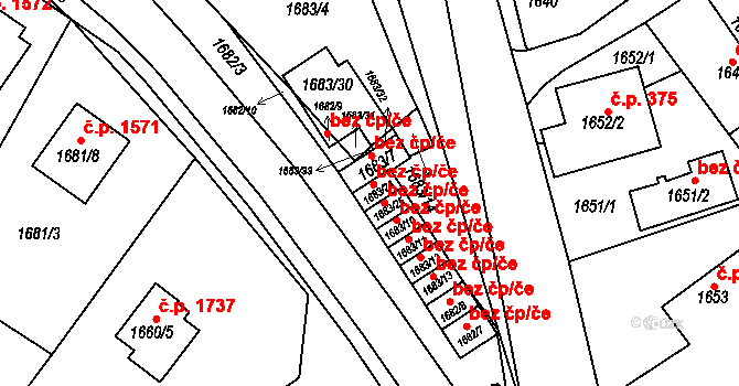 Turnov 44764588 na parcele st. 1683/24 v KÚ Turnov, Katastrální mapa