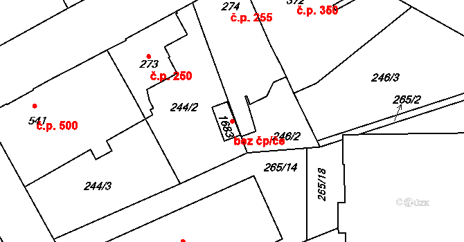 Neratovice 45412588 na parcele st. 1683 v KÚ Neratovice, Katastrální mapa
