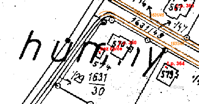 Horní Štěpánov 46986588 na parcele st. 574 v KÚ Horní Štěpánov, Katastrální mapa