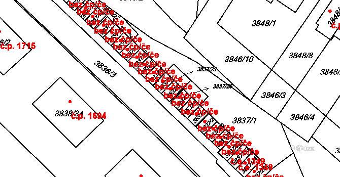 Velké Meziříčí 47026588 na parcele st. 3837/6 v KÚ Velké Meziříčí, Katastrální mapa