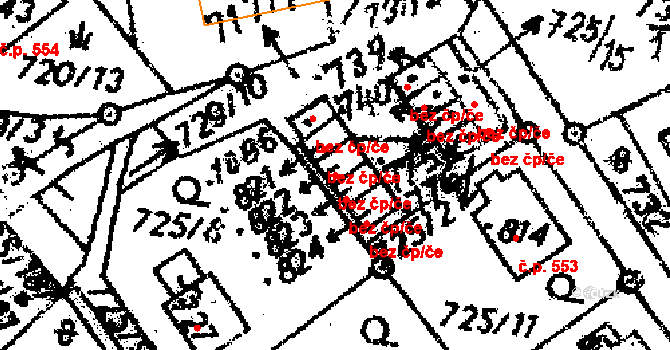 Dolní Dobrouč 49121588 na parcele st. 822 v KÚ Dolní Dobrouč, Katastrální mapa