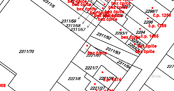Roudnice nad Labem 51799588 na parcele st. 2221/67 v KÚ Roudnice nad Labem, Katastrální mapa
