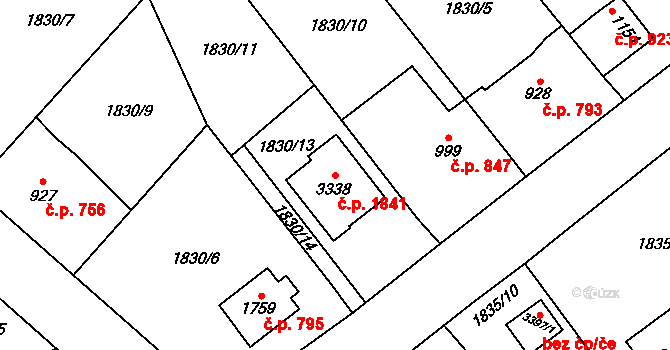 Náchod 1841 na parcele st. 3338 v KÚ Náchod, Katastrální mapa
