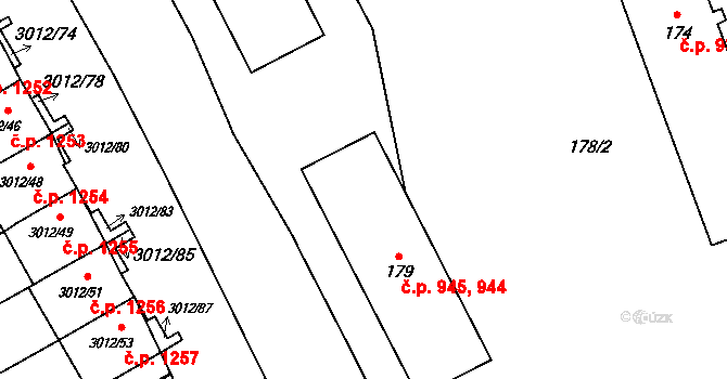 Kopřivnice 944,945 na parcele st. 179 v KÚ Kopřivnice, Katastrální mapa