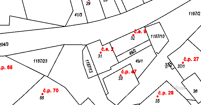 Liběšovice 2, Blšany na parcele st. 31 v KÚ Liběšovice, Katastrální mapa