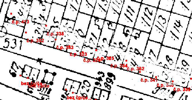 Němčice nad Hanou 325 na parcele st. 372 v KÚ Němčice nad Hanou, Katastrální mapa