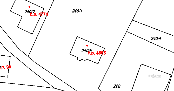 Lukášov 4585, Jablonec nad Nisou na parcele st. 240/5 v KÚ Lukášov, Katastrální mapa