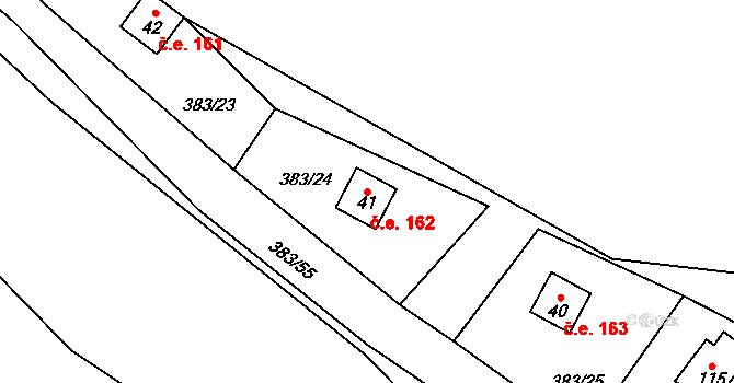Vížka 162, Planá na parcele st. 41 v KÚ Vížka, Katastrální mapa