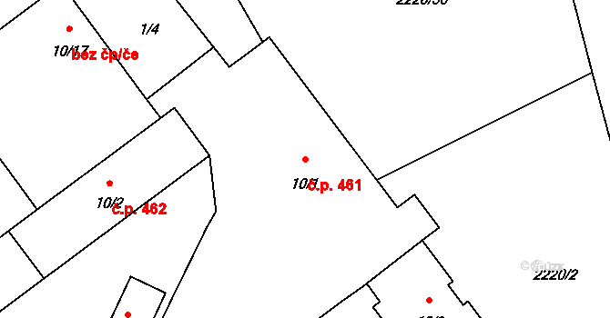 Kardašova Řečice 460,461 na parcele st. 10/1 v KÚ Kardašova Řečice, Katastrální mapa