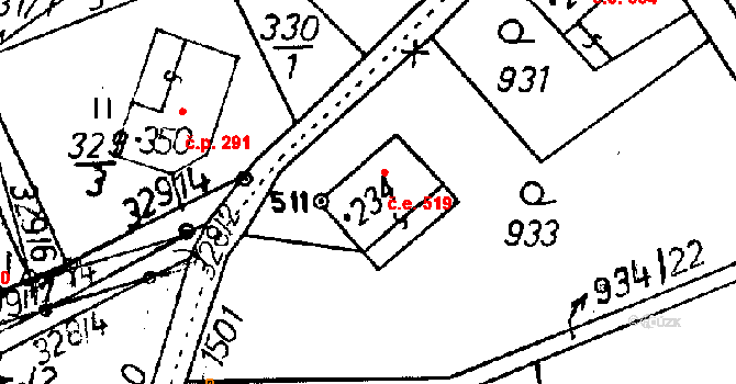 Jeřmanice 519 na parcele st. 234 v KÚ Jeřmanice, Katastrální mapa