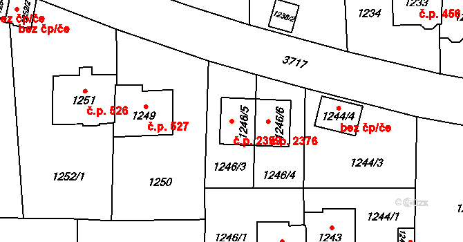 Břevnov 2399, Praha na parcele st. 1246/5 v KÚ Břevnov, Katastrální mapa