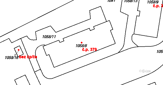 Samotišky 379 na parcele st. 1058/8 v KÚ Samotíšky, Katastrální mapa