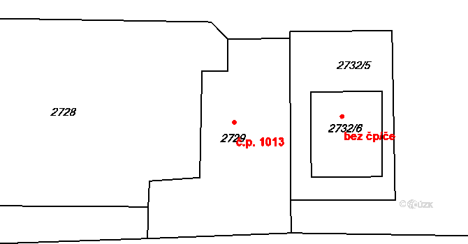 Předměstí 1013, Litoměřice na parcele st. 2729 v KÚ Litoměřice, Katastrální mapa