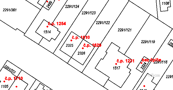 Vlašim 1629 na parcele st. 2326 v KÚ Vlašim, Katastrální mapa