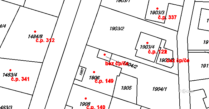 Ostrava 38165589 na parcele st. 1904/2 v KÚ Hošťálkovice, Katastrální mapa