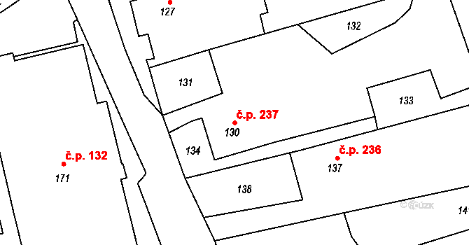 Bolatice 237 na parcele st. 130 v KÚ Bolatice, Katastrální mapa