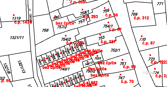 Litoměřice 47631589 na parcele st. 749/11 v KÚ Litoměřice, Katastrální mapa