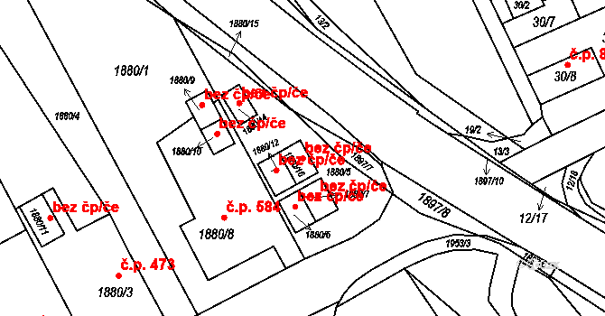 Ostrava 73985589 na parcele st. 1880/16 v KÚ Petřkovice u Ostravy, Katastrální mapa