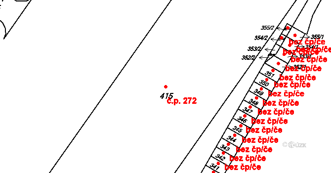 Bělidla 272, Olomouc na parcele st. 415 v KÚ Bělidla, Katastrální mapa