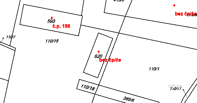 Týnec nad Sázavou 88971589 na parcele st. 620 v KÚ Pecerady, Katastrální mapa